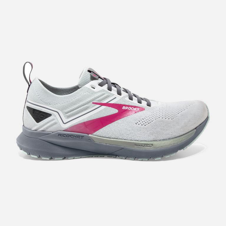 Brooks Ricochet 3 Israel - Women's Lightweight Road Running Shoes - White/Ice Flow/Pink (58471-TXZO)
